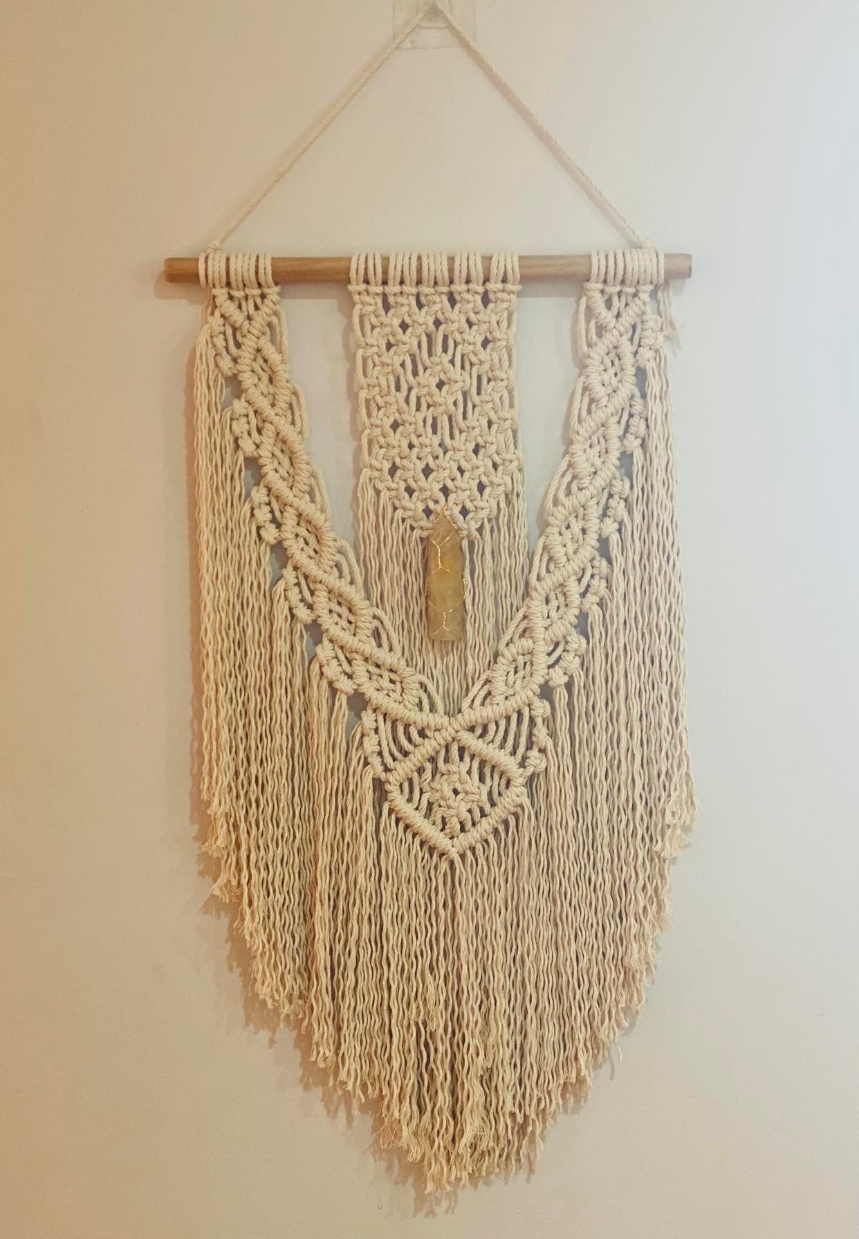 Golden Healer Diamond Macrame Hanger